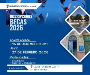 Inscripciones abiertas para las Becas Municipales 2026